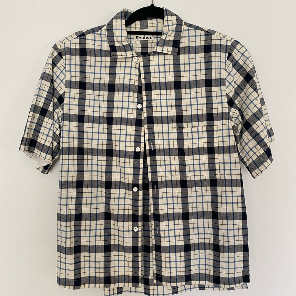 NEW Acne Studios Elm Short-Sleeved Checked Shirt